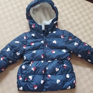 Girl's Jacket size 4T- blue with little hearts